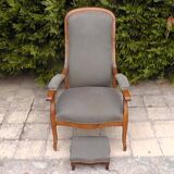 Fauteuil Voltaire et repose pieds