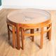Retro Teak 1960s Nathan Trinity Nest Of Tables Teak & Glass Four Tables