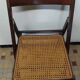 Lot de 4 chaises pliantes en bois et cannage vintage année 70