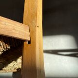 Straw and wood farm chair