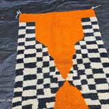 Handmade orange pure wool rug, size 160 x 240 cm