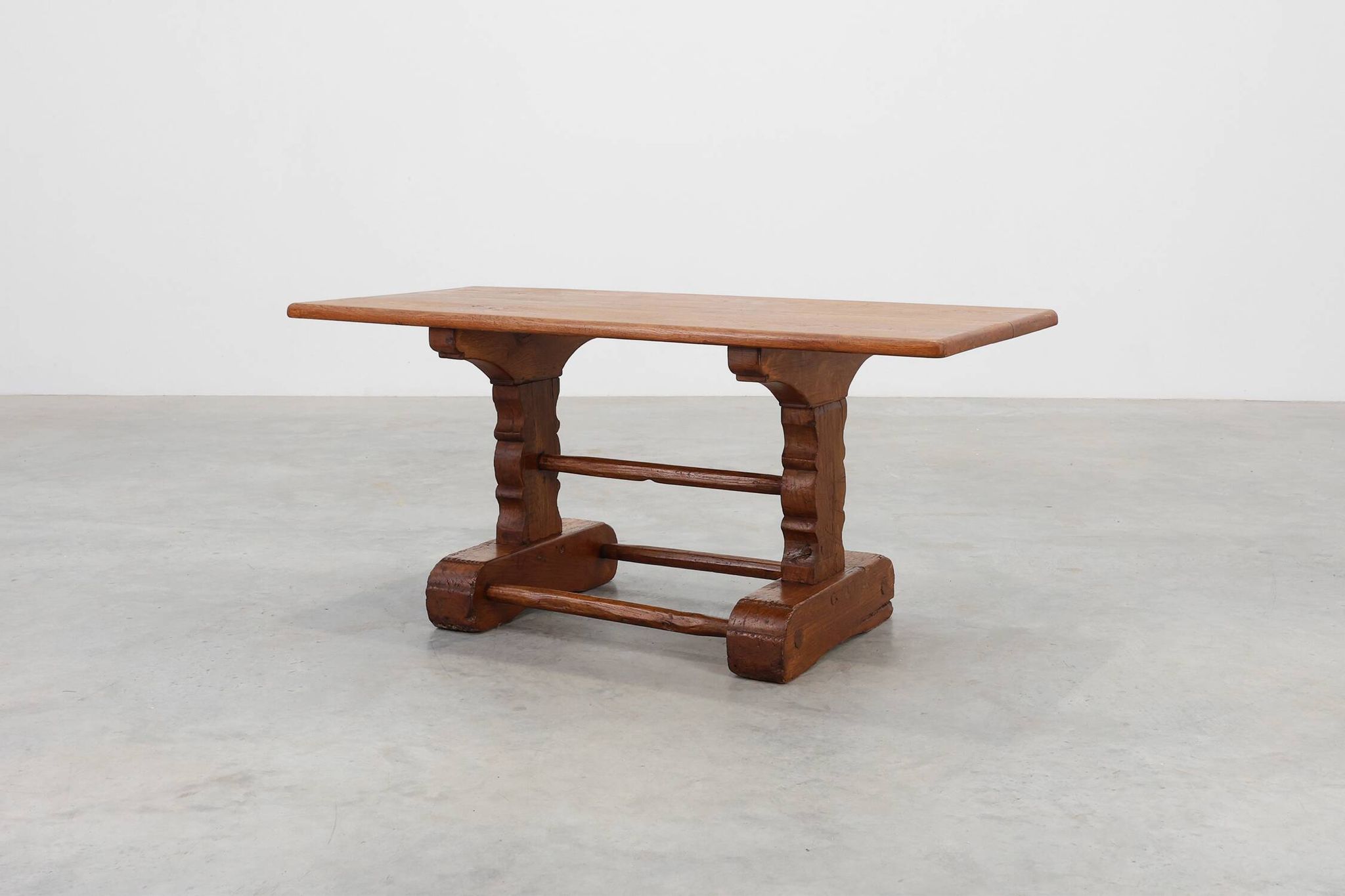 Antique Oak Monastery Coffee Table, France 17th Century