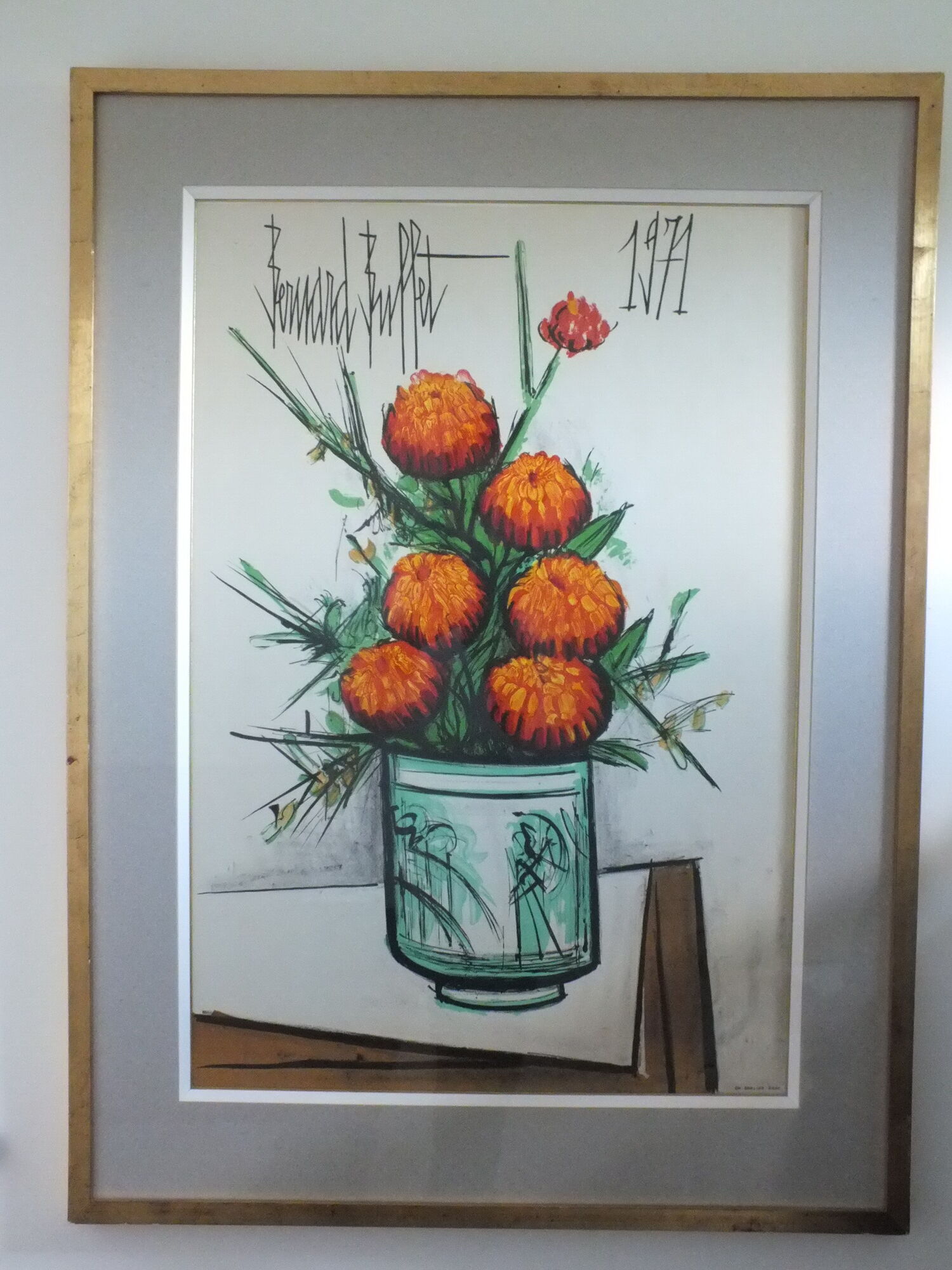 Bernard Buffet (1928-1999) les Zinnias 1971 - lithograph Charles Sorlier Grav.