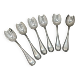 Set of 6 BOULENGER silver-plated melon spoons, pearl model