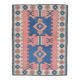 Dusty Pink & Blue Handmade Vintage Rug, 141x184 Cm