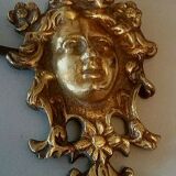 Wall light lamp tulip pressed glass molded 1900 Art Nouveau gradient green