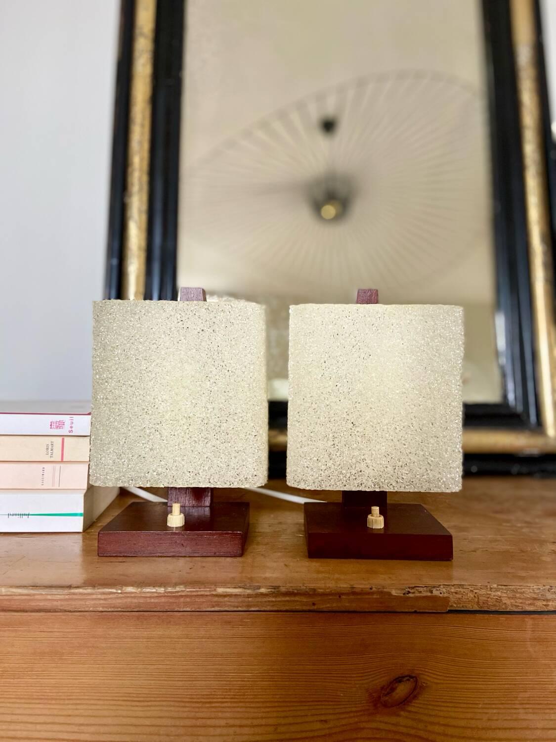 Pair of cubic bedside lamps - 1960.