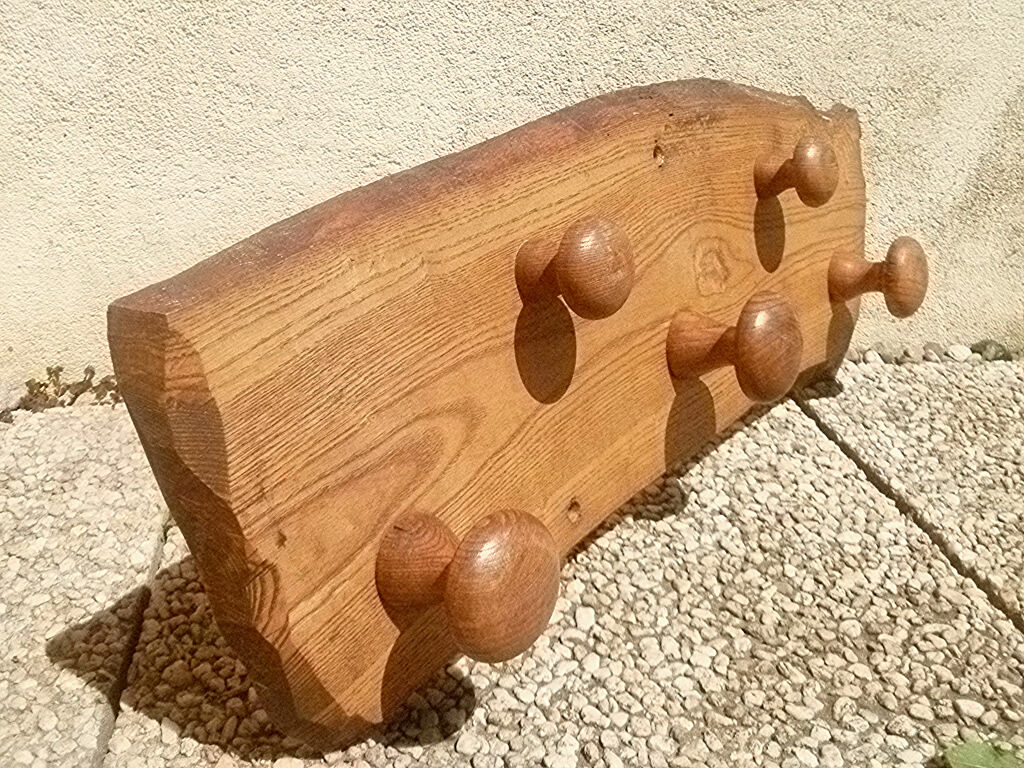 Oak coat rack, vintage