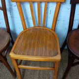 Set of 4 mismatched vintage Fischel bistro chairs