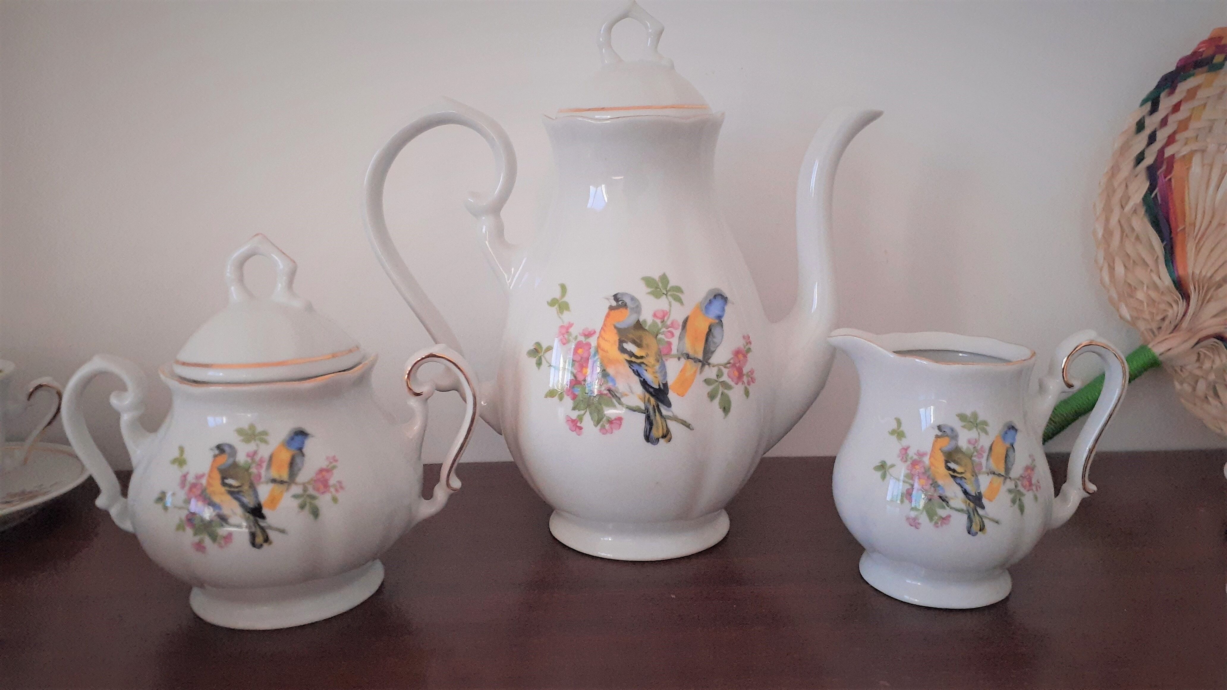Blue tit porcelain cups