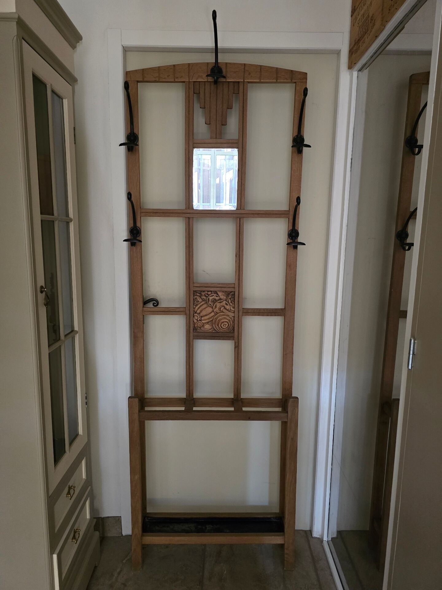 Art Deco wardrobe fully restored in raw wood.