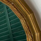 Vintage round wooden mirror
