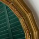 Miroir rond vintage en bois