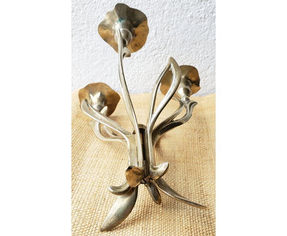 Three branched brass chandelier