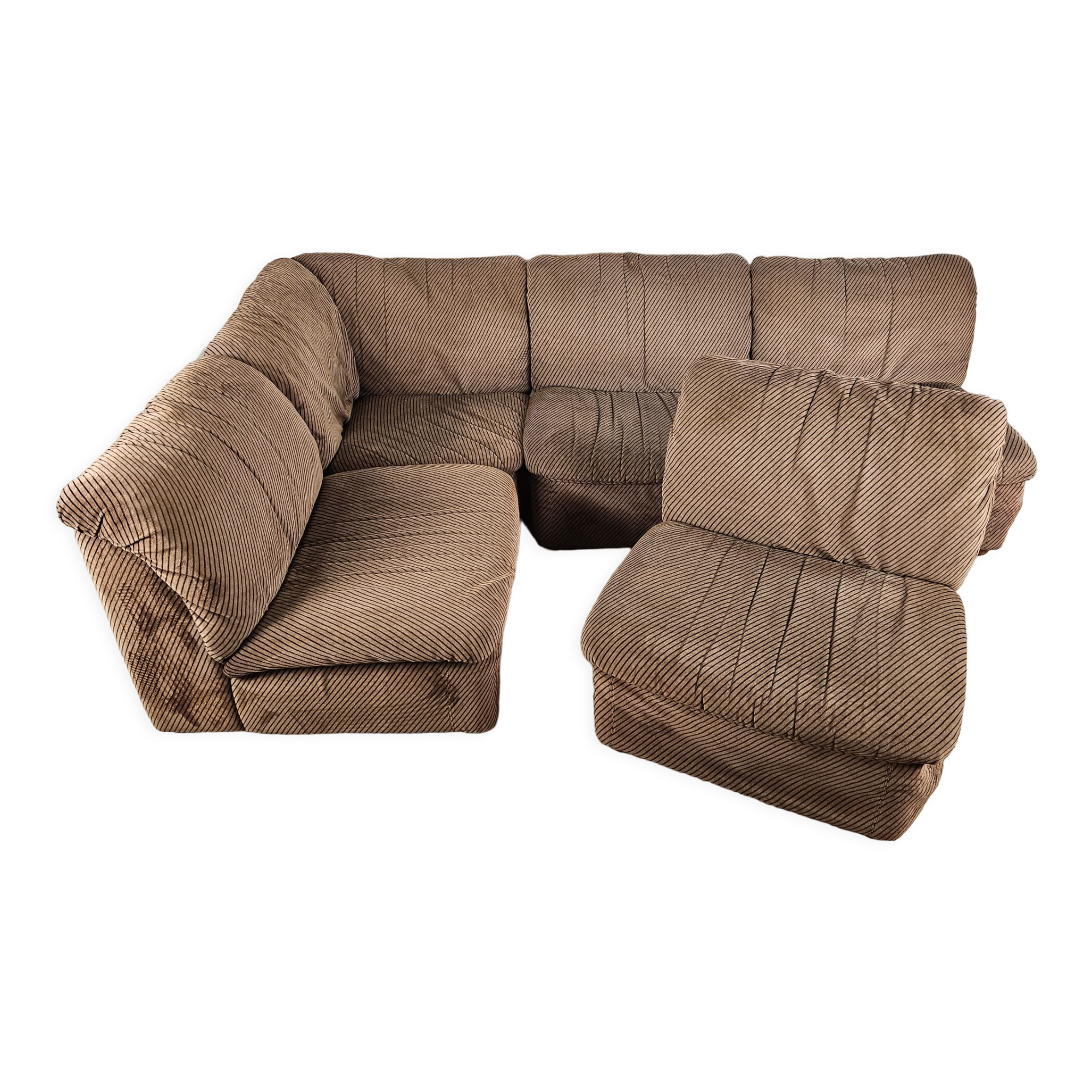 Five-seater corner modular sofa from 70s
