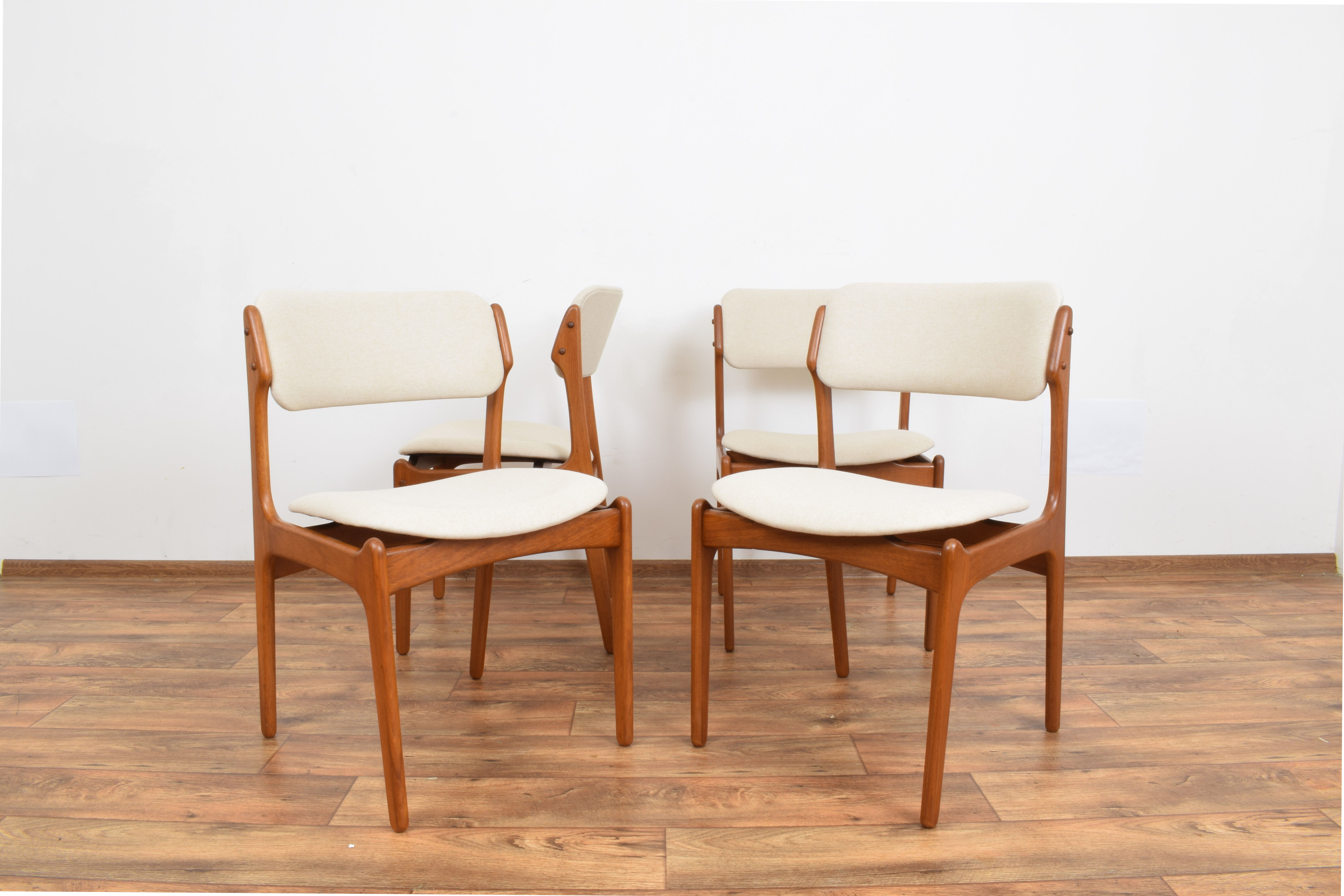 Mid-Century Danish Teak Dining Chairs by Erik Buch for O.D. Møbler, 1960s, Set of 4