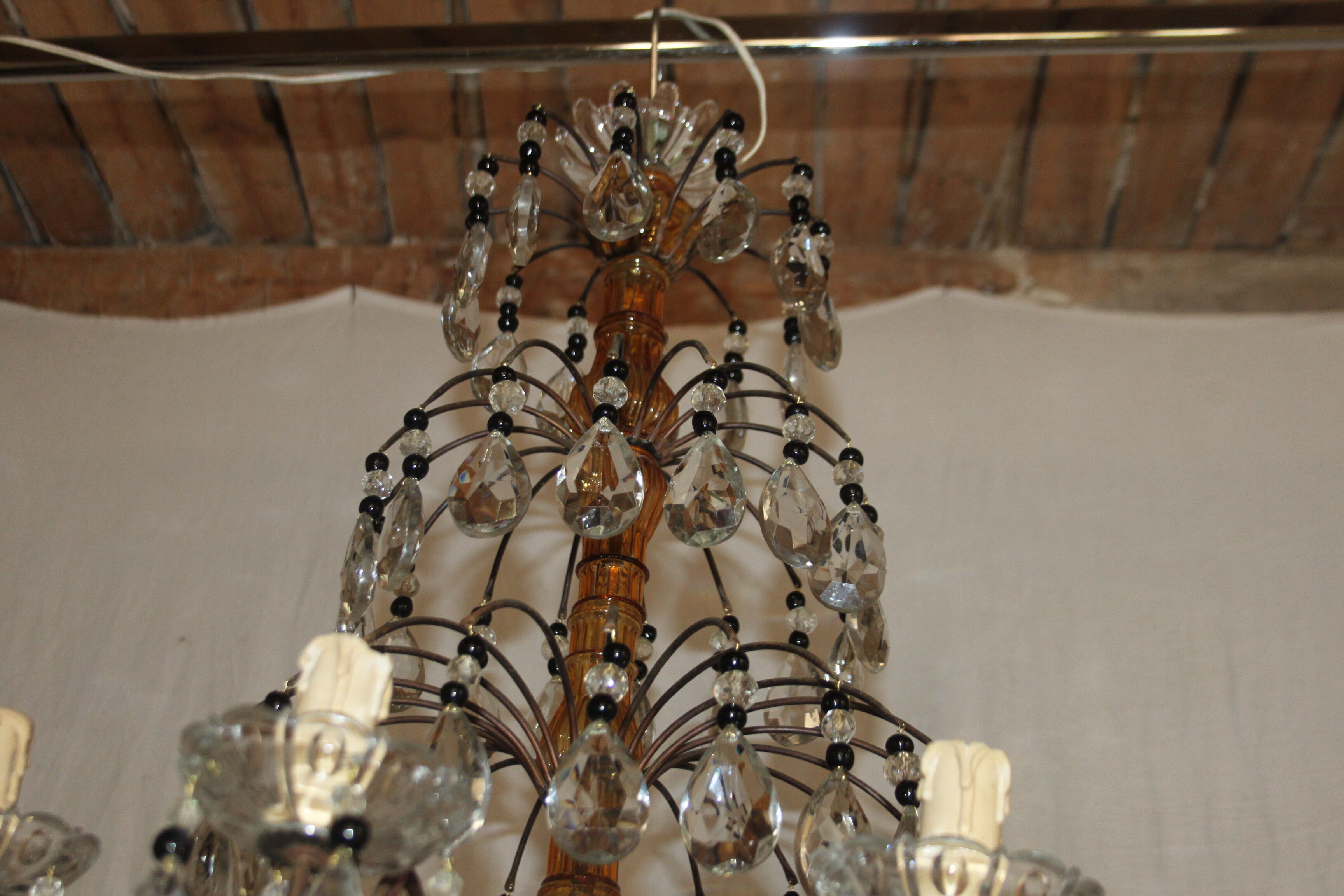 Chandelier with pendants 8 light arms