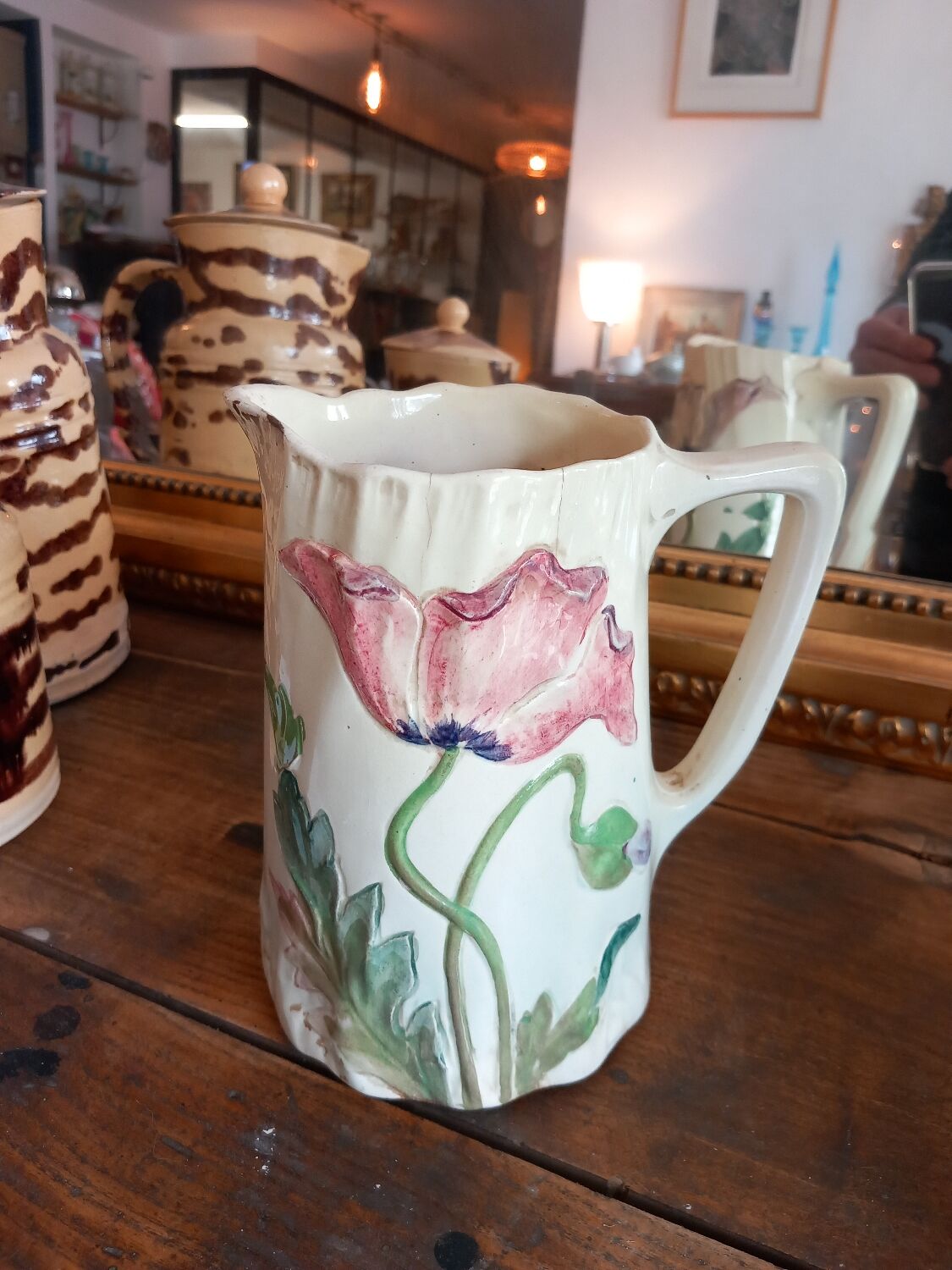 Carafe .slip. decor poppies