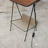 Vintage rope floor lamp magazine door