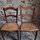 Set of 4 antique dining chairs with caned seats, beech, France, circa 1900–1920.