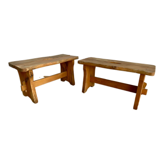 Pair of pine footrests  60