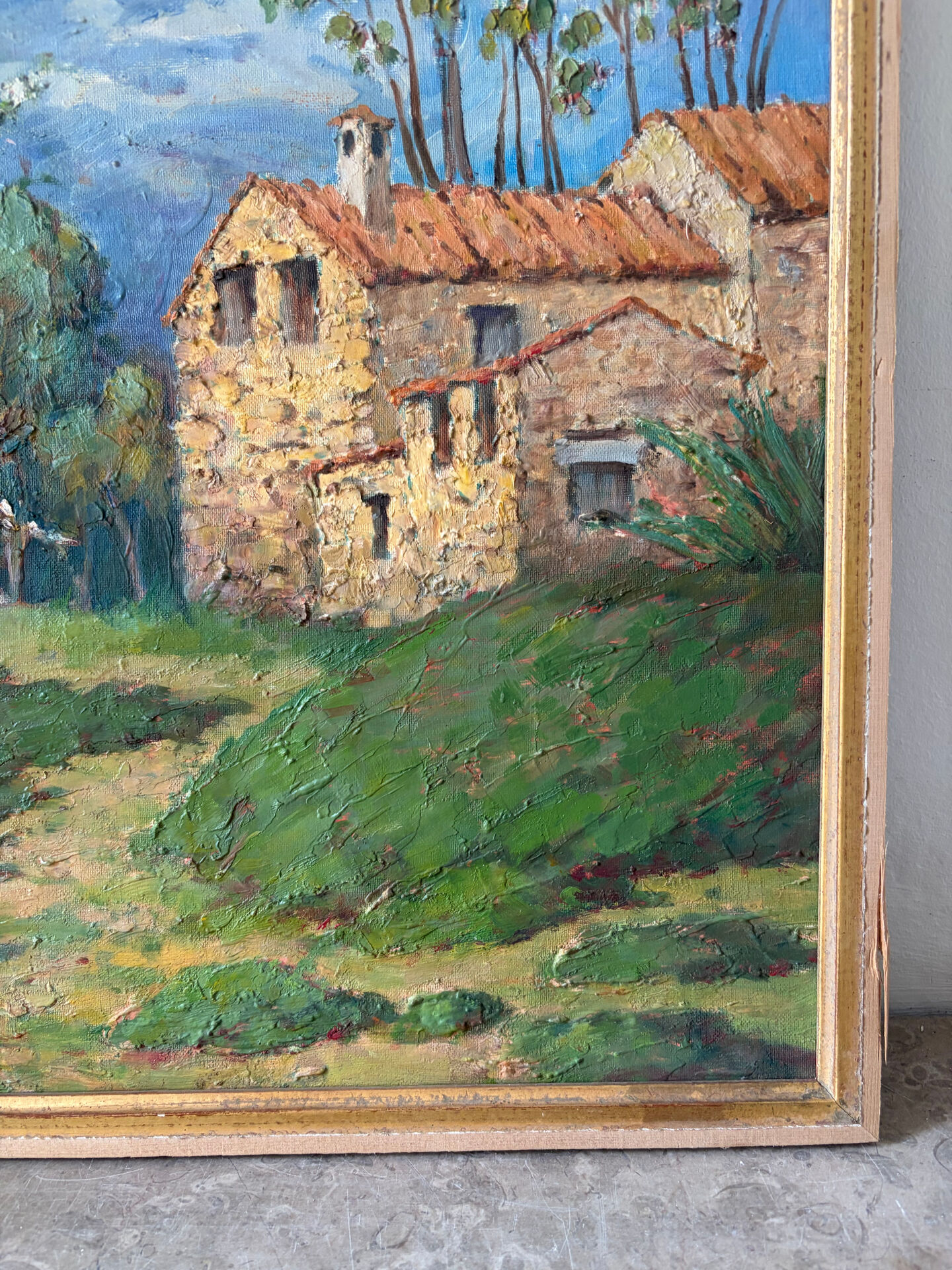 Oil on panel "Old farmhouse", High Vallespir, Provence