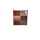 Vintage 1950s teak glass wall library
