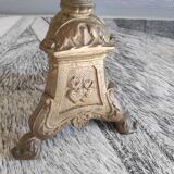 Old brass foot lamp and period lampshade