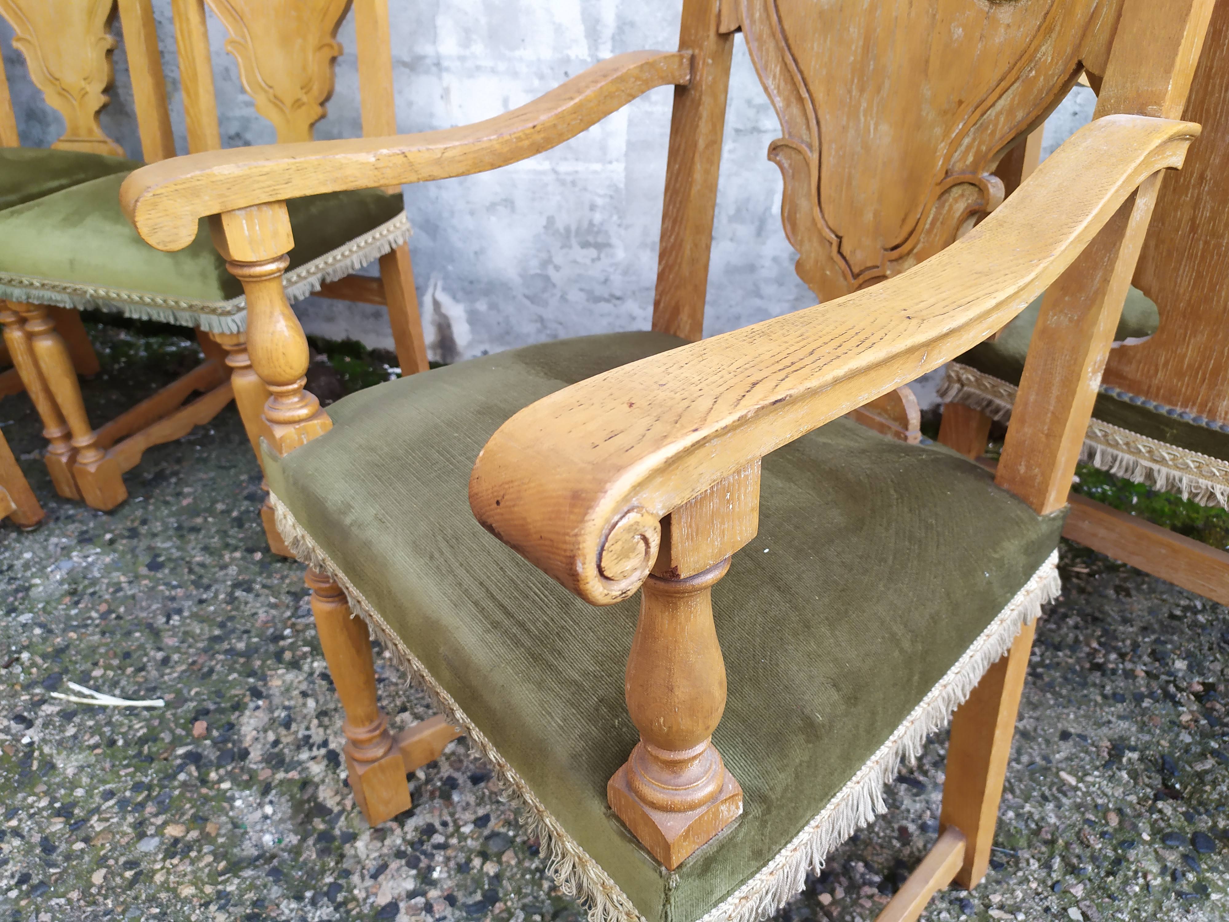 8 ceruse oak style chairs