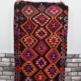 Extra Long Oushak Vintage Runner Rug