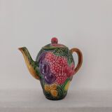 Majolica water pitcher in slipware signed Salin les Bains