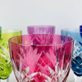 6 Roemer wine glasses, Saint-Louis crystal, Chantilly pattern