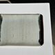 Trio of small rectangular serving dishes white and black Indonesian ceramic 21x16
