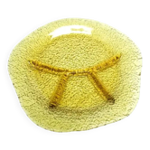 Plateau d'apéritif moderniste, en verre jaune, conçu par J. S. Drost, Pologne, années 1970.
