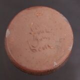 Cream pot, glazed stoneware pitcher, signed Fontgombault, 20th century