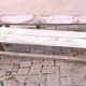Pair of solid raw wood benches XIX