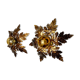 Pair of floral "Soleil" wall lamps by Ferro Arte, Spain, 1960