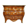 Louis XV curved chest of drawers in precious wood markers around 1900