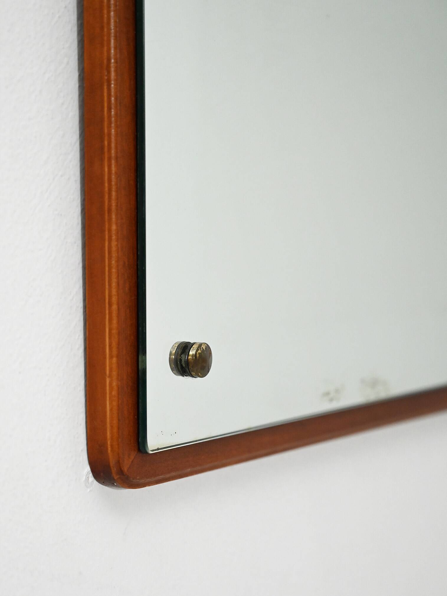 Scandinavian square teak mirror from the 1960s–70s