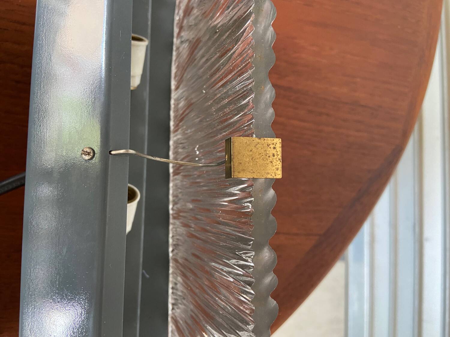 3 molded glass sconces 1950