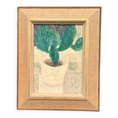 Original Swedish Oil on Canvas – “White Pot” –  Vintage & Framed – 31 × 25