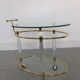 Chariot de chariot de chariot italien en laiton et en verre, années 1970
