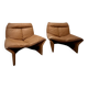 Pair of Gianni Pareschi lounge chairs for Busnelli, vintage leather from the 1970s.