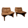 Pair of Gianni Pareschi lounge chairs for Busnelli, vintage leather from the 1970s.