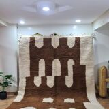Unique Moroccan Beni Ouarain Rug with Bold Geometric Pattern – Hand Woven Wool Rug