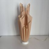 Vintage 1970 Athéna lamp by Georgia Jacob, draped in salmon - 50 cm