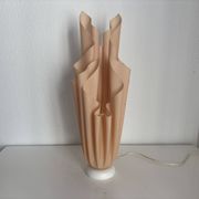Vintage 1970 Athéna lamp by Georgia Jacob, draped in salmon - 50 cm