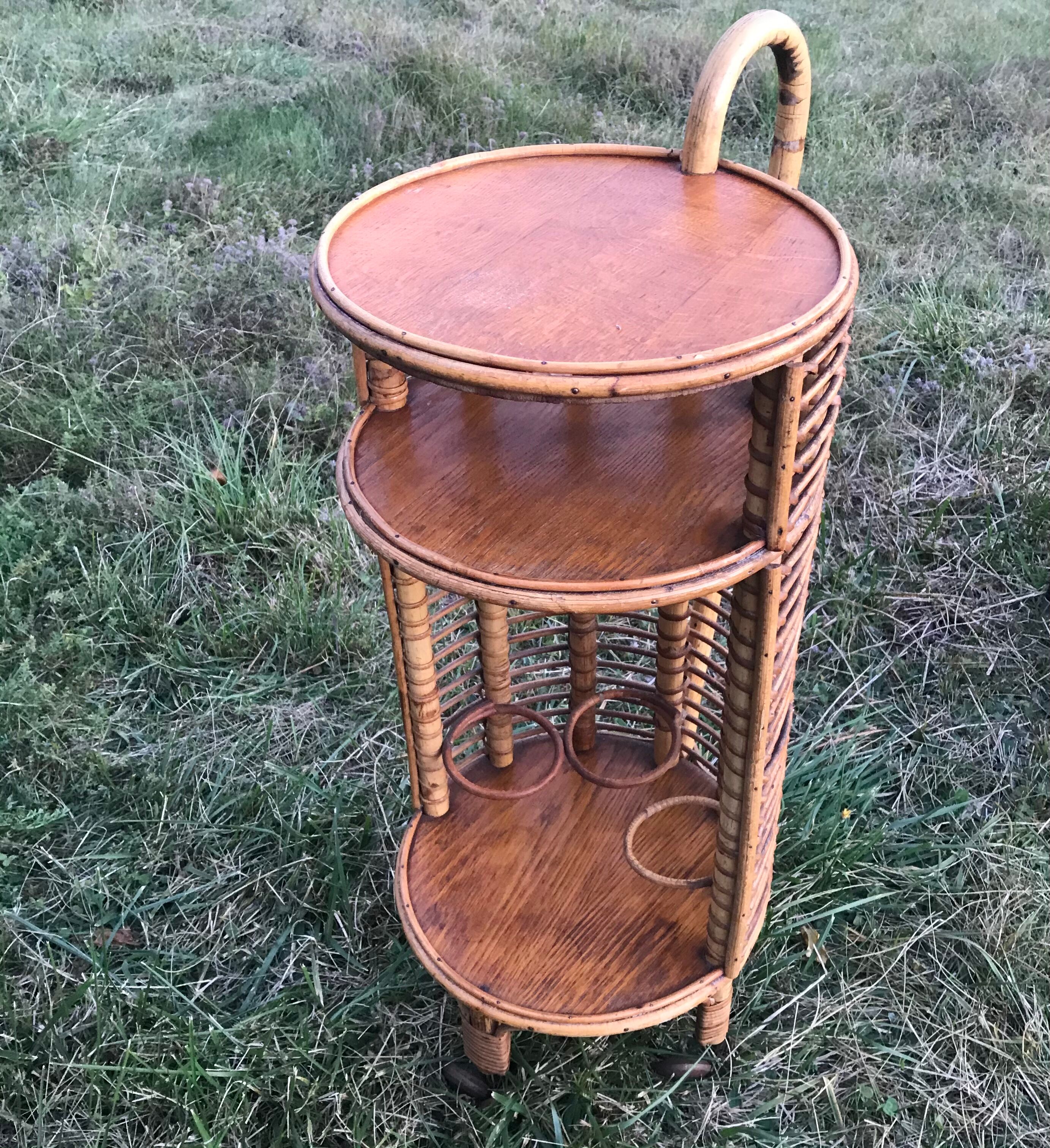 Rolling 50s rattan bar