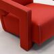 “Utrecht” chair by Gerrit Rietveld for Cassina, 1990s Italy.