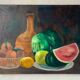Huile sur toile nature morte